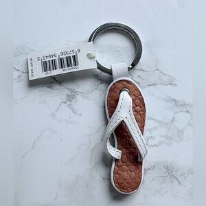 Vintage Y2K Coach NWT White Flip Flop Keyfob Beach Keychain Charm